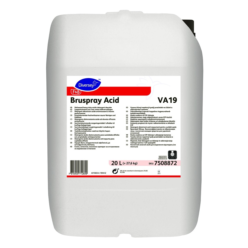 Detergent detartrant Bruspray Acid  Diversey  20L